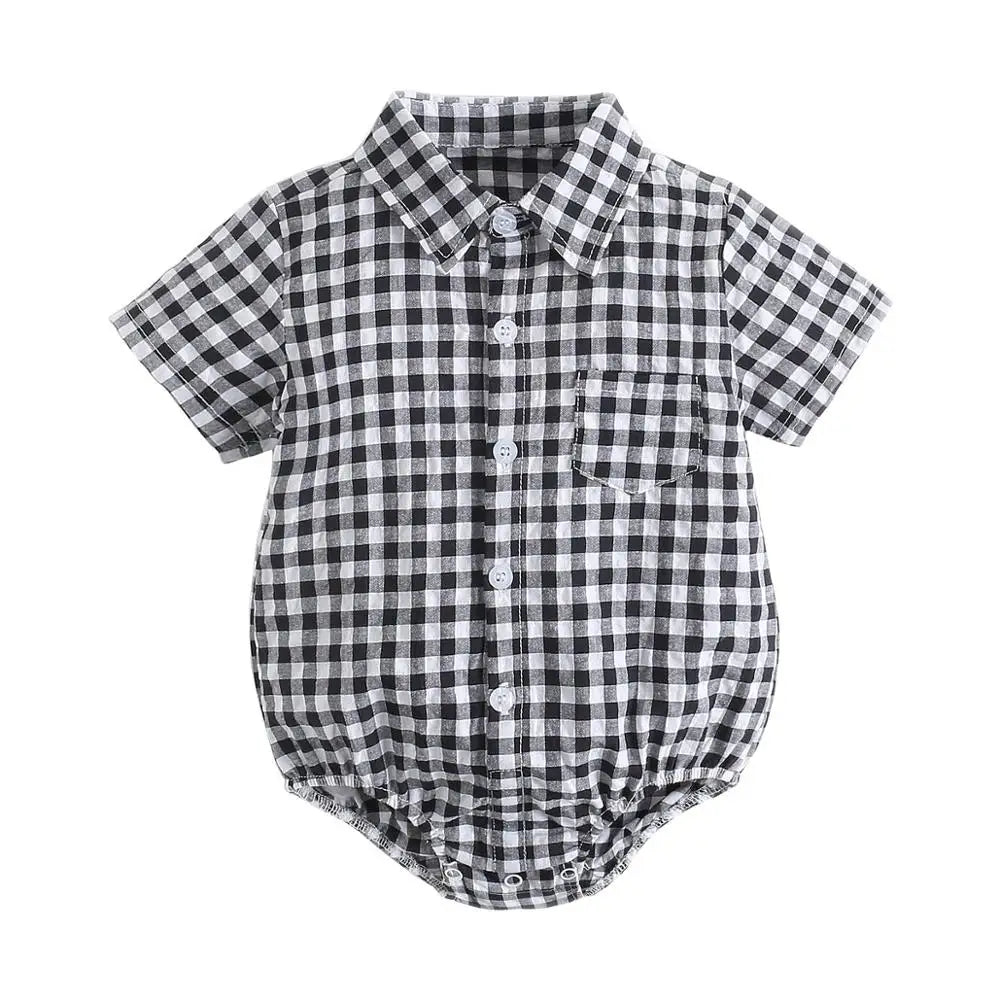 Randig Babyromper Klassisk Stil - Svart vit