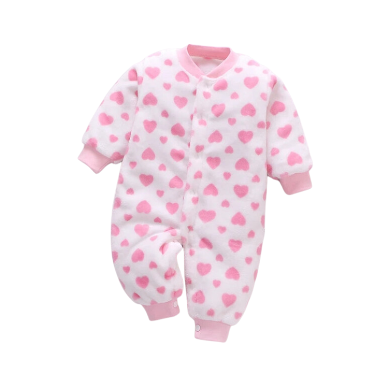 Babyoverall med rosa hjärtan
