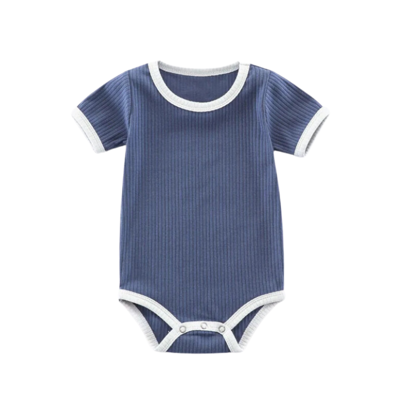 Bodysuit i blåfärg med vita kanter