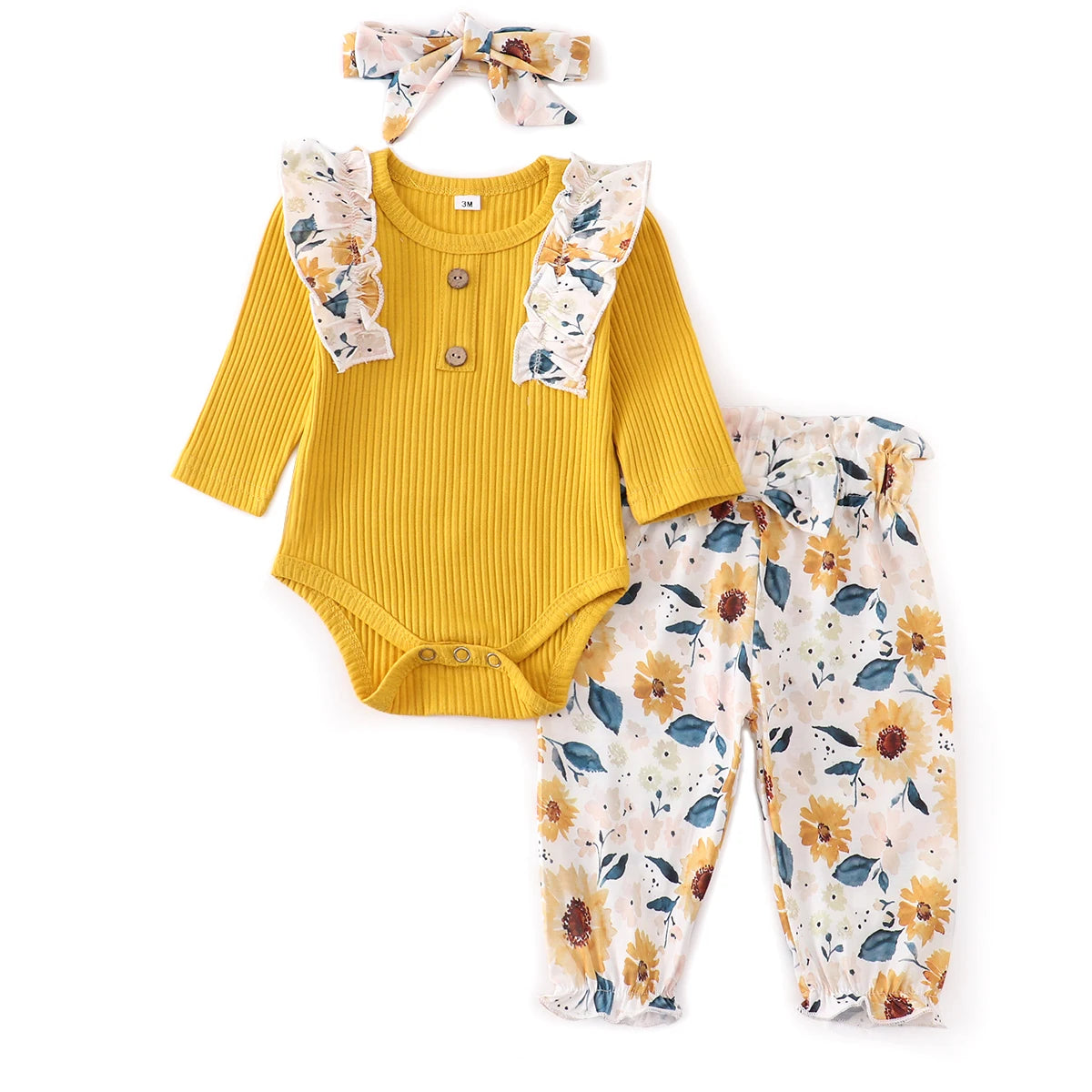 Tre-delad babyoutfit - Gul
